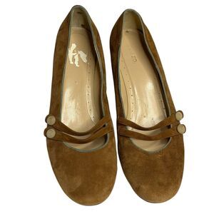 Pazzo Nack Suede Mary Jane Heel Shoe Pump Tan Women 9
